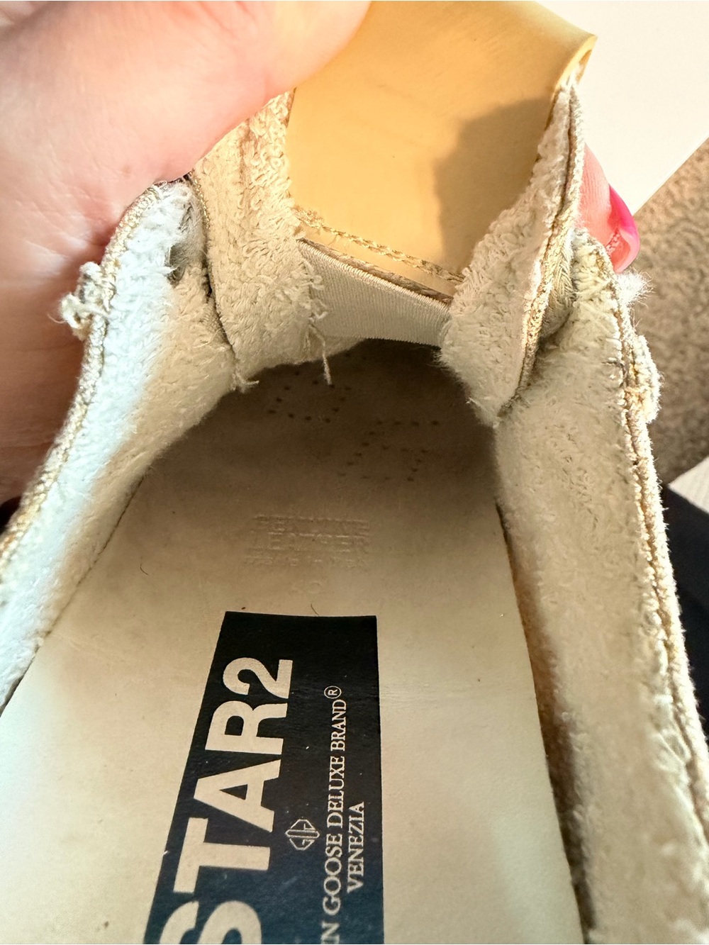 Golden Goose V-Star 2 Gold Metallic Blue Star Sneakers EU 40 - Picture 6 of 15